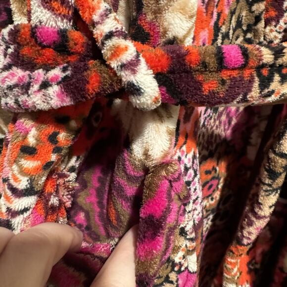 Vera Bradley Rosewood Floral Plush Robe Hooded Size Large XLarge - Picture 3 of 6